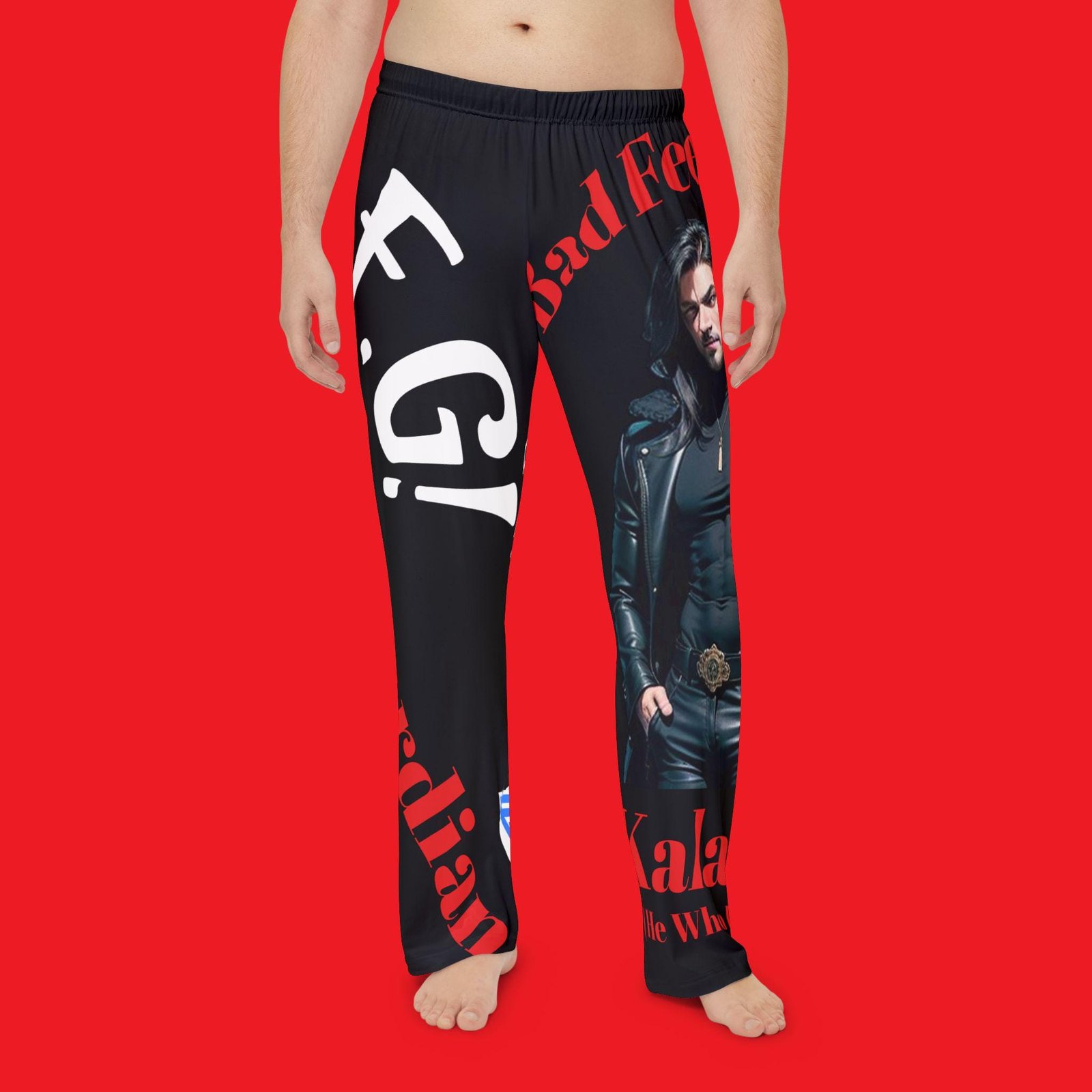 Kalabhiti bad feel's Good Men's Pajama Pants with Graphic Design, Comfortable Sleepwear, Relaxation Pants, Lounging, Gift Nightwear - Image 3