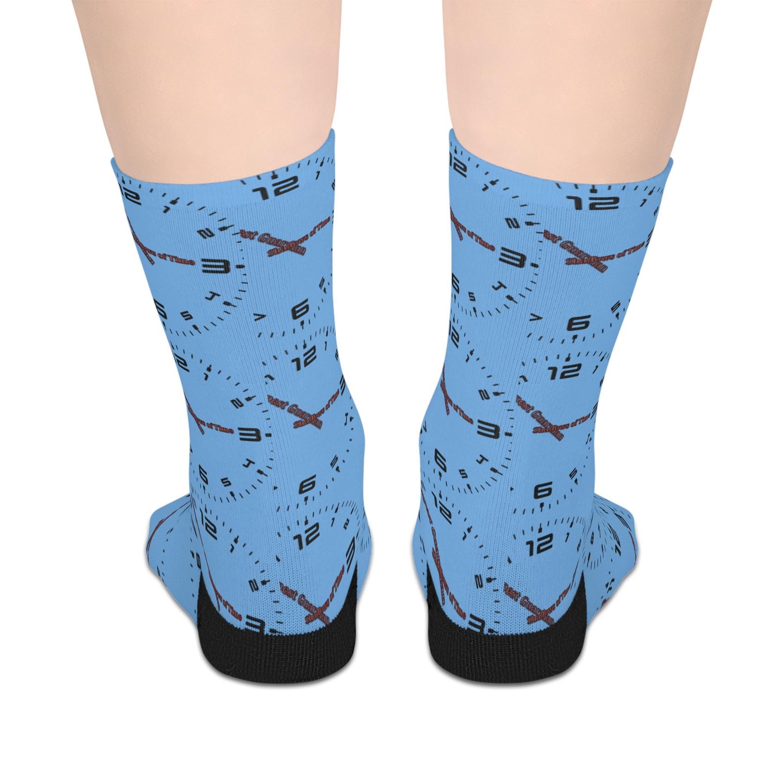 Clock Design Mid-Length Socks, Fun Socks for Gift, Unique Fashion Socks, Casual Sock Style, Creative Socks for Him/Her - Image 2