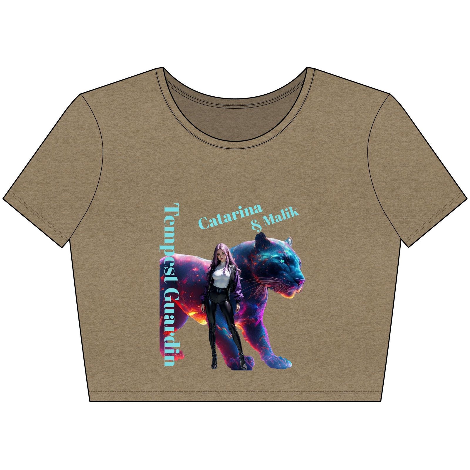 Catarina & Malik Crop Tee | Stylish Crop Top, Boho Fashion, Casual Wear, Gifts for Her, Summer Vibes great gifts - Image 3