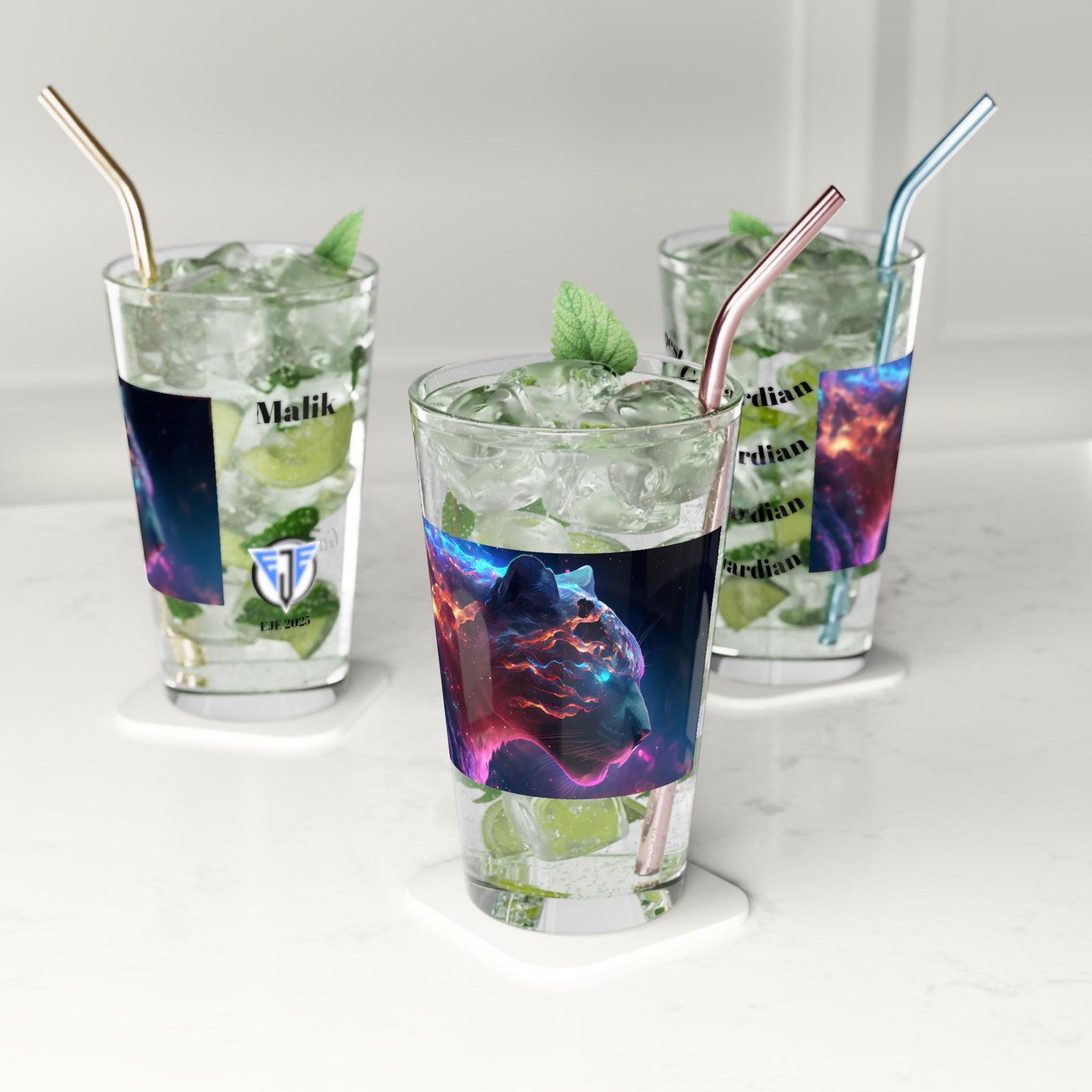 Malik's Panther Pint Glass | Space-Themed Drinkware, Cosmic Gift for Cat Lovers, Unique Barware, Party Essential - Image 6